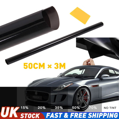 Dark black window tint film - black,